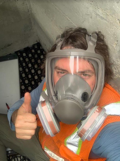 man wearing safety equipment